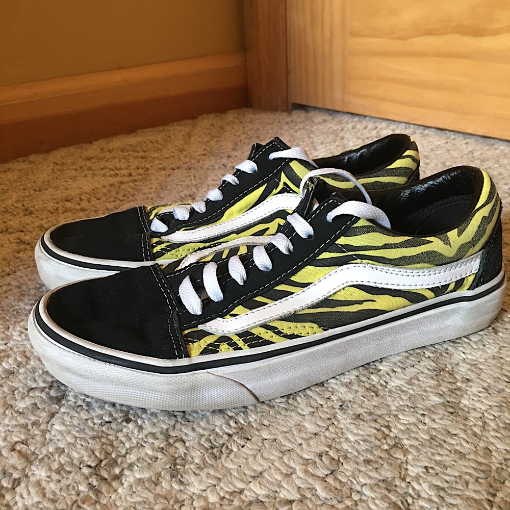 VANS Old School Yellow Zebra Print Shoes